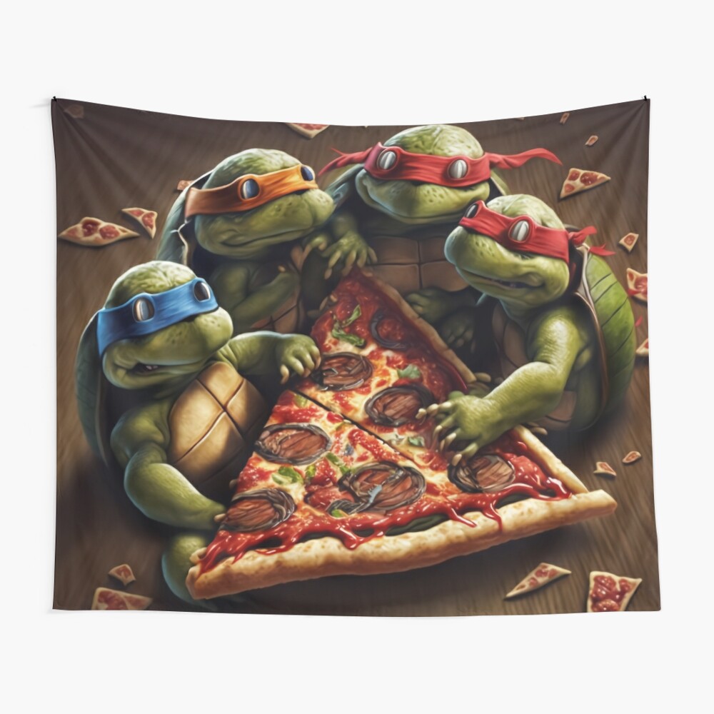 Lámina artística for Sale con la obra «Tortugas Ninja bebés comiendo pizza»  de Stianks | Redbubble