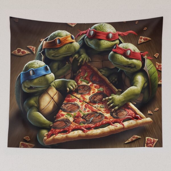 Item preview, Baby Ninja turtles eating pizza  designed and sold by Stianks.