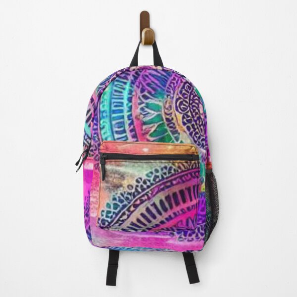 Item preview, Boho Manadala Multicolor Pattern on Lilac Background designed and sold by HanaiPrint.