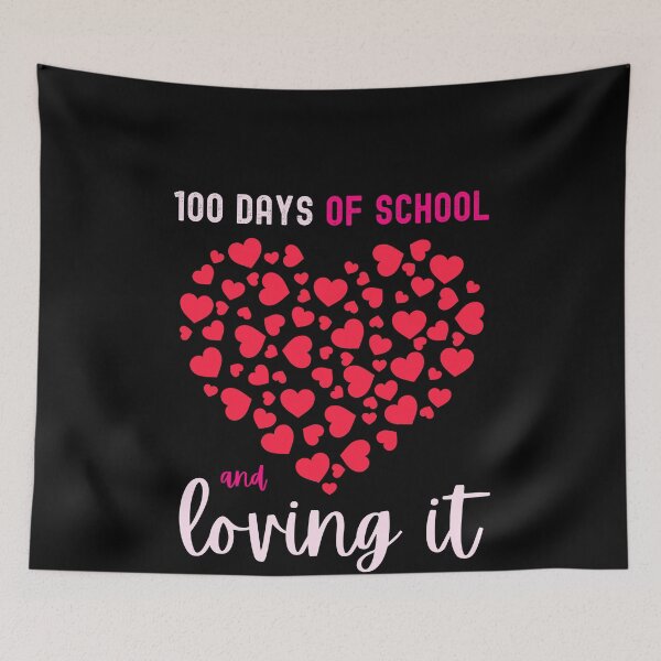 Item preview, 100 days of school and loving it Valentine Hearts Teaching designed and sold by ibeargifts.