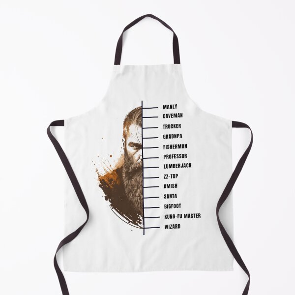 Item preview, Beard measuring chart mighty bearded warrior white designed and sold by MeditationMind.