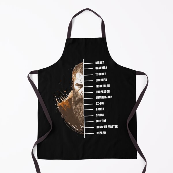 Item preview, Beard measuring chart mighty bearded warrior black designed and sold by MeditationMind.