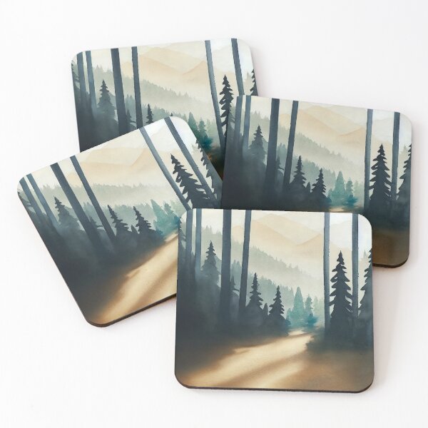 Item preview, Pine Tree watercolor landscape 0 designed and sold by Red Witch Art.