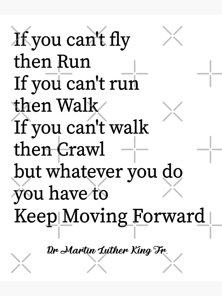  Martin Luther King Jr. MLK “If You Can't Fly Then Run, If You  Can't Run Then Walk, If You Can't Walk Then Crawl, but Whatever You Do You  Have to Keep