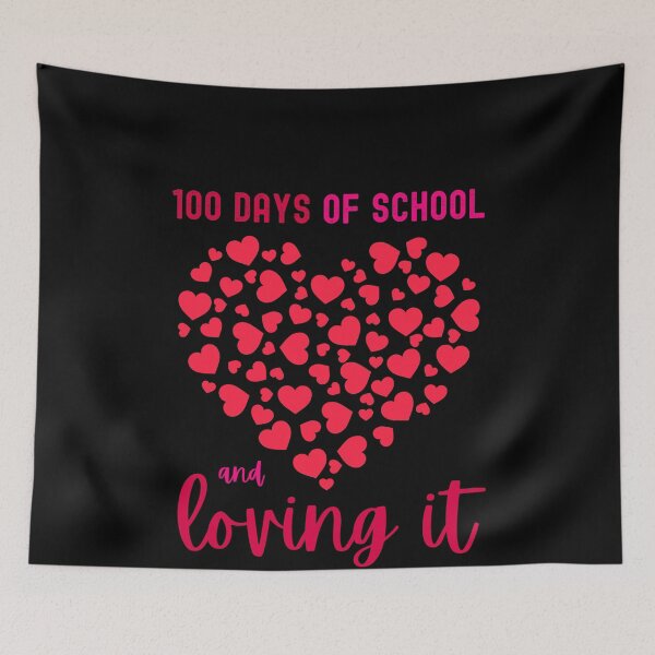 Item preview, 100 days of school and loving it Valentine Hearts Teaching designed and sold by ibeargifts.