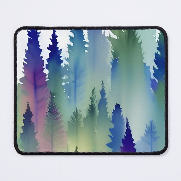 Item preview, Pine Tree watercolor landscape 1 designed and sold by Red Witch Art.