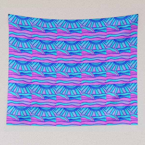 Item preview, Painted Pink and Blue Ocean Sunrise - Art designed and sold by jolabrese.