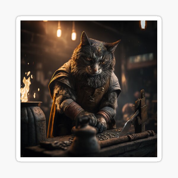 Item preview, Le forgeron du royaume des chats designed and sold by PovikArt.
