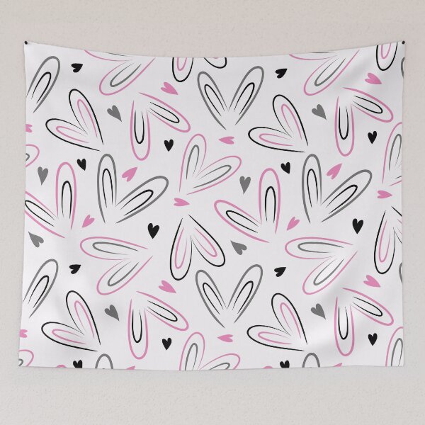 Item preview, Bunny Ear Hearts Pattern Design designed and sold by CreativeDraws42.