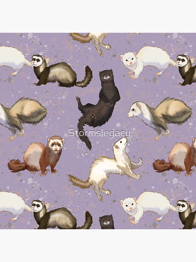 Painting of a Cute Ferret Looking Directly at You Leggings for