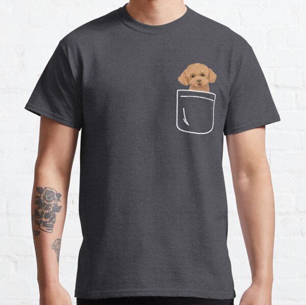 puppy in pocket t shirt