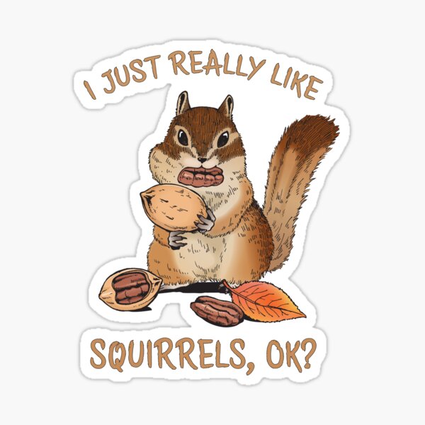 I Just Really Like Squirrels Ok Funny Squirrel Lover Sticker