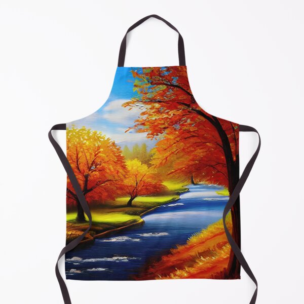 Item preview, Autumn trees near a river painting designed and sold by lalylaura.
