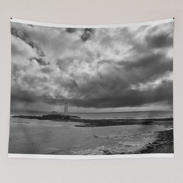 Item preview, April showers at St Mary's Island - Monochrome designed and sold by Violaman.