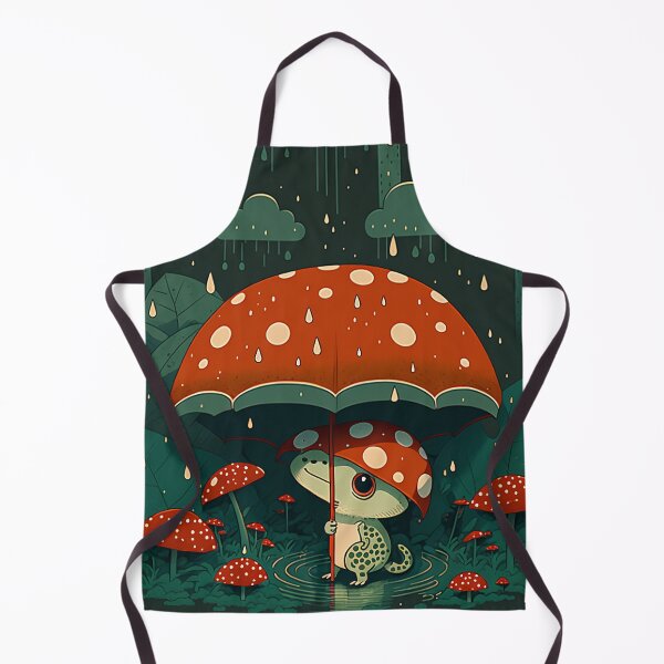 Item preview, Frog using Mushroom as an umbrella designed and sold by TheArtfulNook.