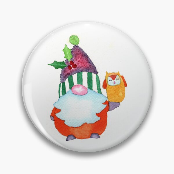 Item preview, Gnome with owl and holly designed and sold by GreatGrayStudio.