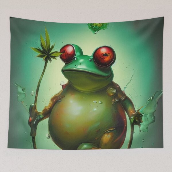 Item preview, Rana digital sosteniendo una hoja designed and sold by ShopSunday.