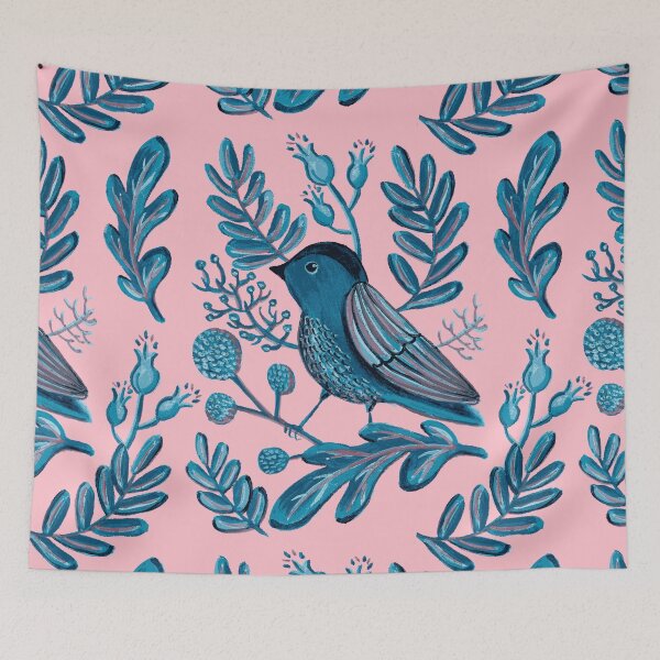 Item preview, Folk Blue Bird designed and sold by ThaisMelo.