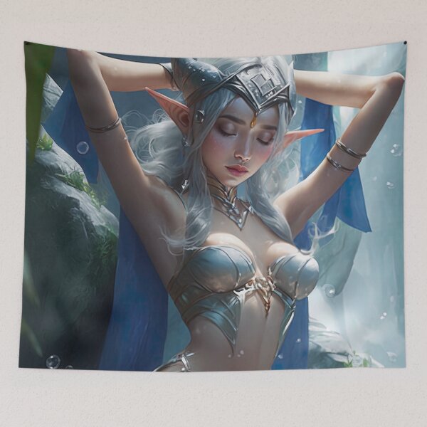 Item preview, Elven princess taking a bath in nature designed and sold by RK - Shop.