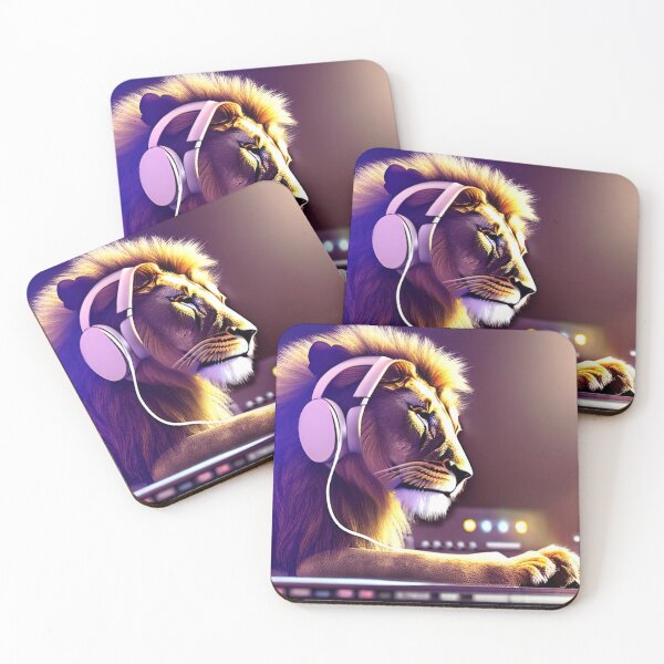 Item preview, Dj Lion Wearing a Pair Of Headphones  designed and sold by ShopSunday.