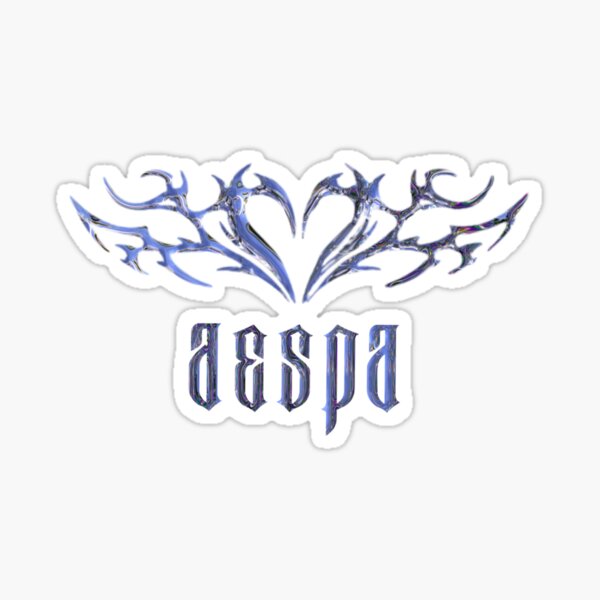 Item preview, chrome aesthetic text-aespa logo designed and sold by Bubbleshop16.