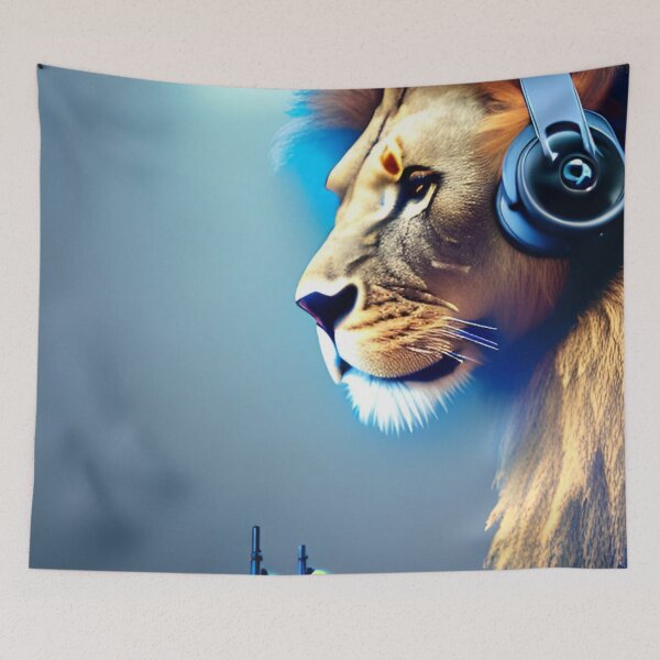 Item preview, A Lion Dj Wearing A Pair Of Headphones  designed and sold by ShopSunday.