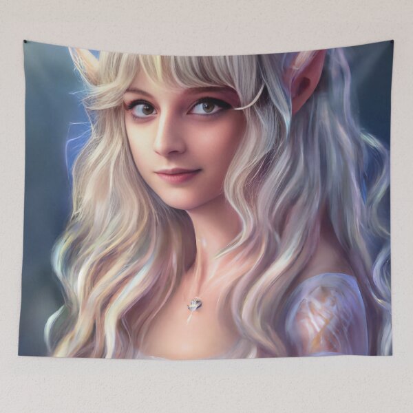 Item preview, Mysterious Mona Lisa Elf: A portrait of youthful elegance and alluring mystery designed and sold by arcanemuse.