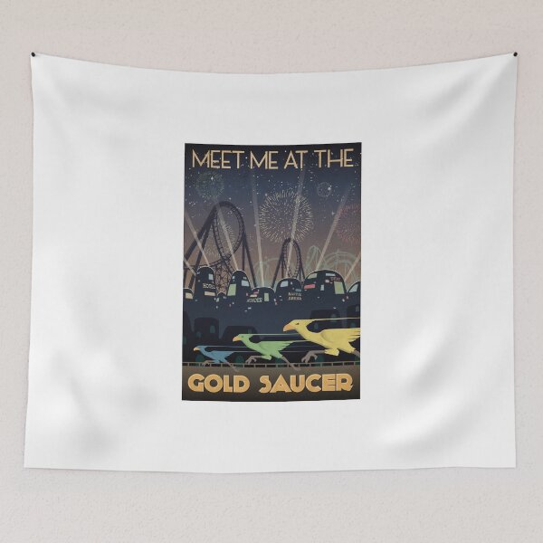 Item preview, Final Fantasy VII Gold Saucer Travel Poster designed and sold by TheRetroVGers.