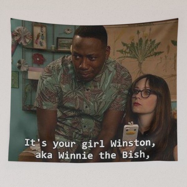 Item preview, New Girl Funny Sticker, Winston and Jess: "Winnie the bish" designed and sold by Ariilea.