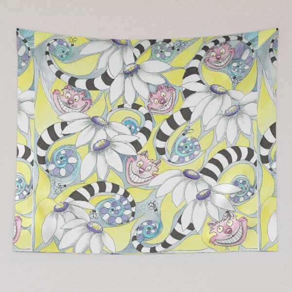 Item preview, Wild and wacky Cheshire Cat and flowers designed and sold by Deb Webb.