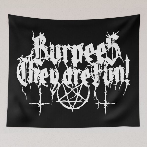 Item preview, Burpees - They are Fun! Black metal fitness humor designed and sold by RAWWR.