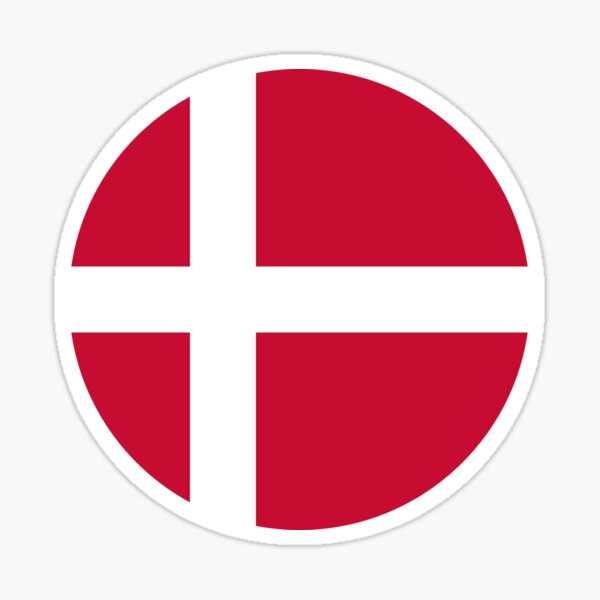 Item preview, Denmark | Danish Flag Round designed and sold by flagstickers.