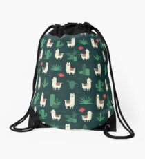 Fleece Navidad & Cactus Drawstring Bag