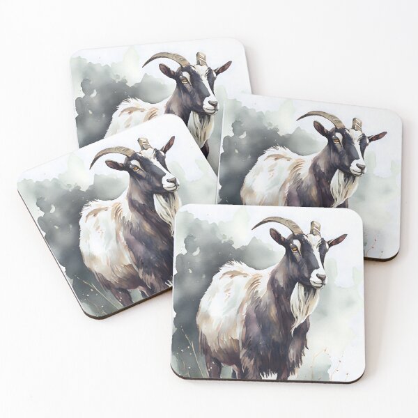 Item preview, Watercolor Goat in a Pasture designed and sold by CGSGraphics.
