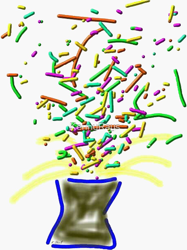 Thumbnail 3 of 3, Sticker, Party poppers designed and sold by KennyRays.