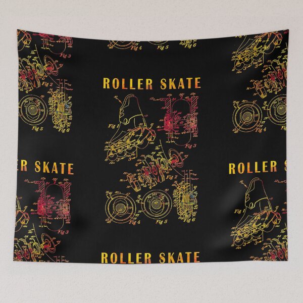 Artikelvorschau, Skater Rollschuh Vintage Patent Kunst Zeichnung Druck - bunte Patentkunst entworfen und verkauft von ismdesigner.