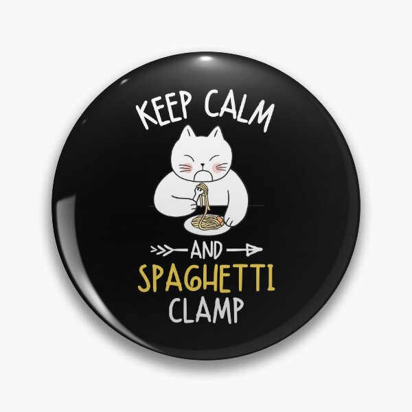 Item preview, Keep Calm and Spaghetti Clamp Cute Funny Cat Eating Italian Food Lovers designed and sold by Moremonclub.