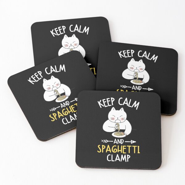 Item preview, Keep Calm and Spaghetti Clamp Cute Funny Cat Eating Italian Food Lovers designed and sold by Moremonclub.