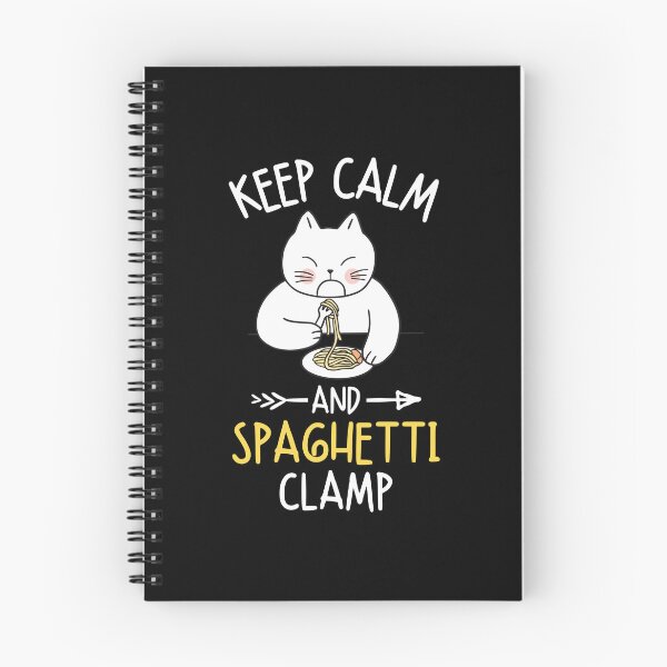 Item preview, Keep Calm and Spaghetti Clamp Cute Funny Cat Eating Italian Food Lovers designed and sold by Moremonclub.