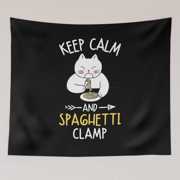 Item preview, Keep Calm and Spaghetti Clamp Cute Funny Cat Eating Italian Food Lovers designed and sold by Moremonclub.