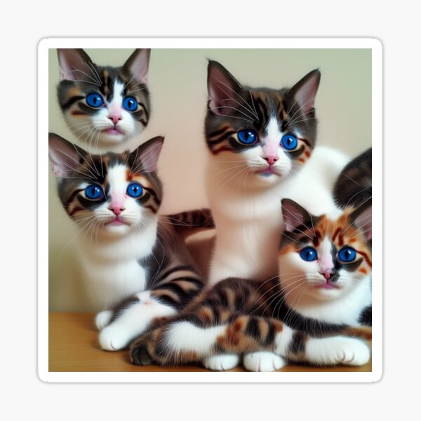 Artificial Intelligence Art Prints. Cute Cats #CuteCats #Cute #Cats Sticker