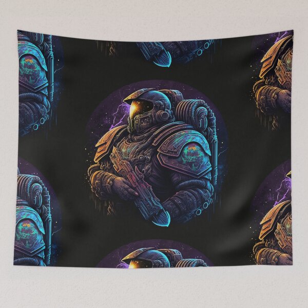 Item preview, Cosmic Crusader: Vector Art of a Space Marine Protecting the Galaxy designed and sold by Abili-Tees.
