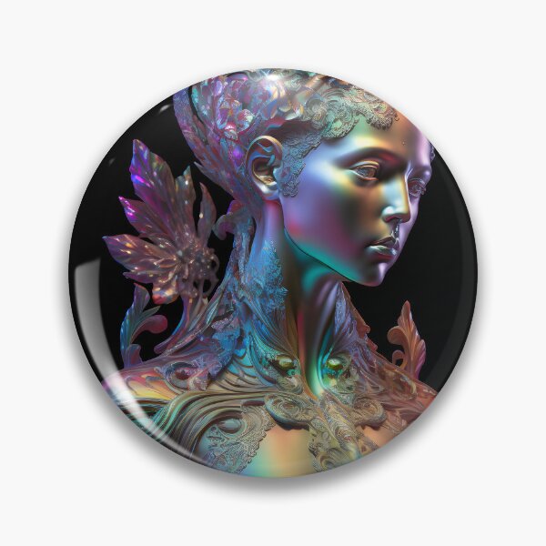 Item preview, phantasmal iridescent woman statue designed and sold by SuperSoulArts.