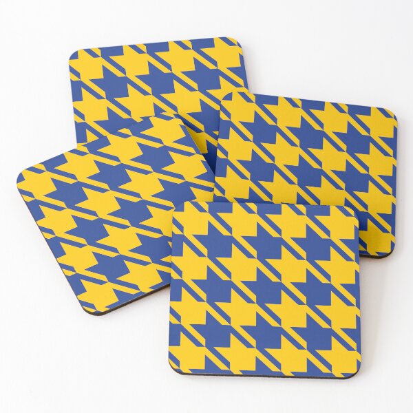 Item preview, Blue and Yellow Colors Houndstooth Pattern designed and sold by TMBTM.