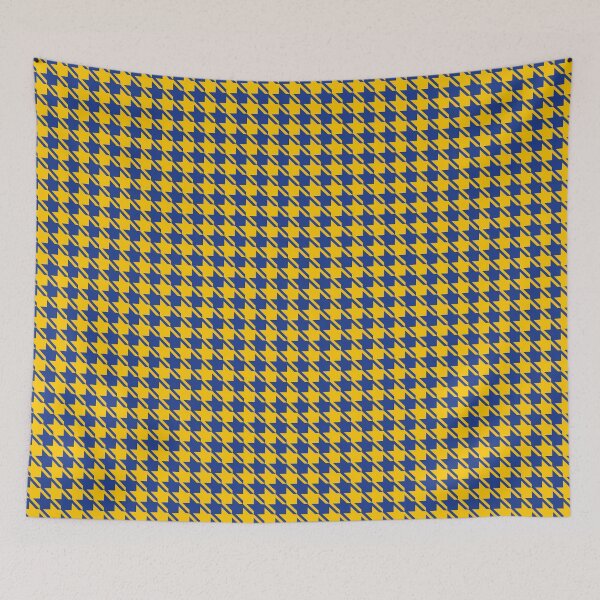 Item preview, Blue and Yellow Colors Houndstooth Pattern designed and sold by TMBTM.