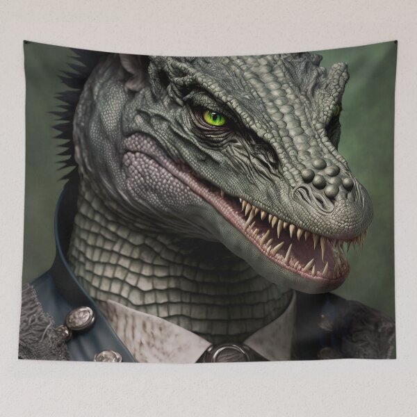 Item preview, Cool Goth Crocodile (Portrait) designed and sold by Simone Davino.