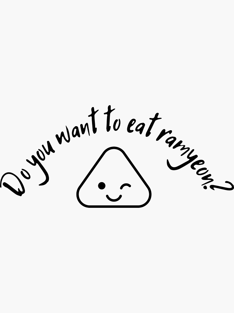 do-you-want-to-eat-ramyeon-sticker-for-sale-by-lecameaublanc-redbubble