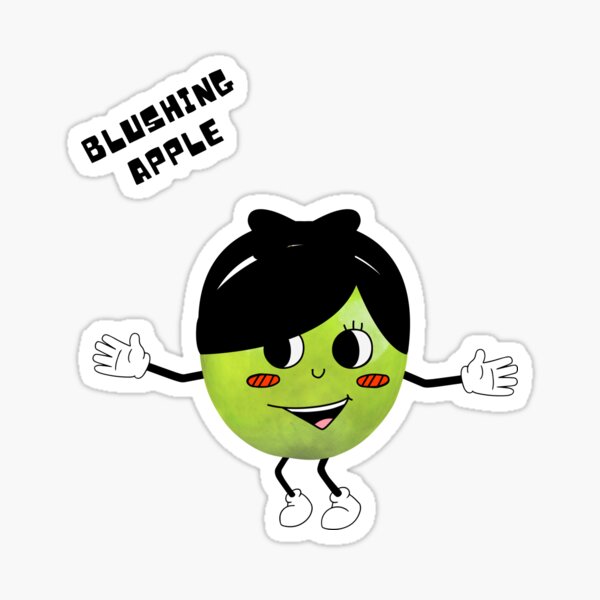 Item preview, Blushing Apple Emoji Word Artwork designed and sold by BaristaHero.