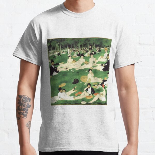 The fantasy of Artificial Intelligence on the theme of a famous painting: Le Déjeuner sur l'herbe (The Luncheon on the Grass) #ArtificialIntelligence #Artificial #Intelligence  Classic T-Shirt