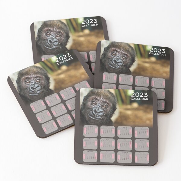Item preview, Baby Gorilla 2023 Calendar For Monkeys & Gorilla Lovers designed and sold by designartmed.